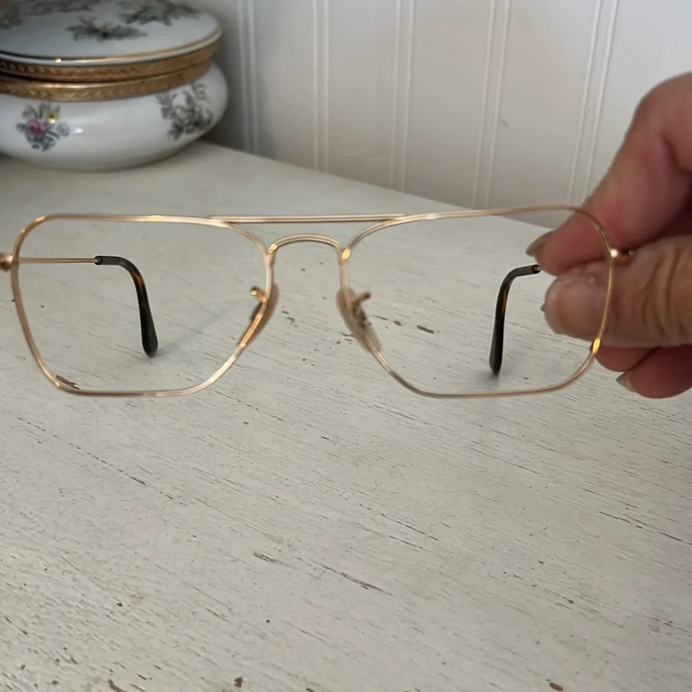 Vintage Ray ban 55 15 3136 Caravan gold frames sunglass